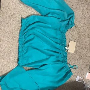 Teal crop top